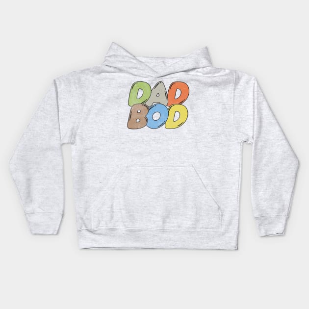 Dad Bod /// 80s Style Faded Funny Retro Design Kids Hoodie by DankFutura